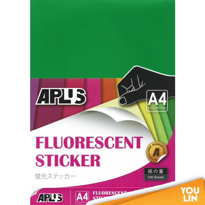 APLUS A4 Fluorescent Sticker - D.Green 100'S