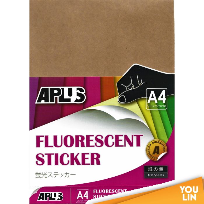 APLUS A4 Fluorescent Sticker - Brown 100'S