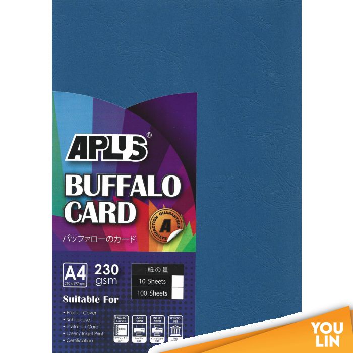 APLUS A4 230gm Buffalo Card 100'S - D.Blue