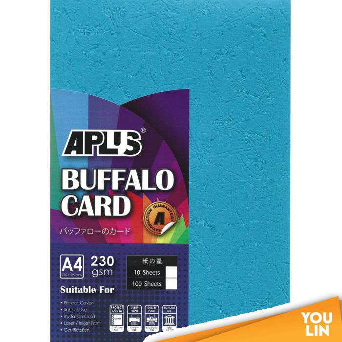 APLUS A4 230gm Buffalo Card 100'S - O.Blue