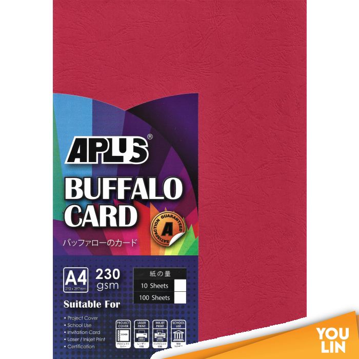 APLUS A4 230gm Buffalo Card 100'S - Red