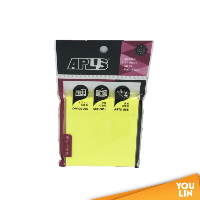 APLUS SN33CY 3'' X 3'' Stick On Note - Cyber Yellow