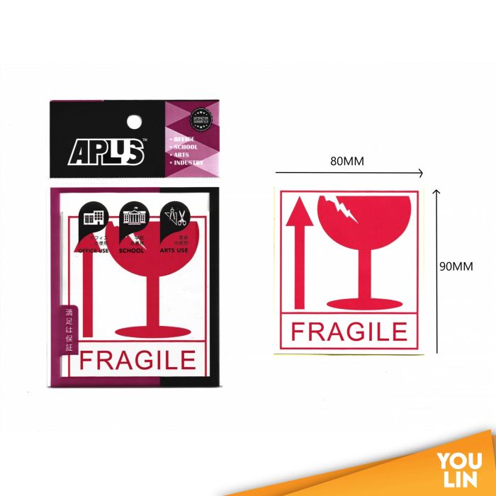 APLUS Fragile Sticker 9CM X 8CM 10'S