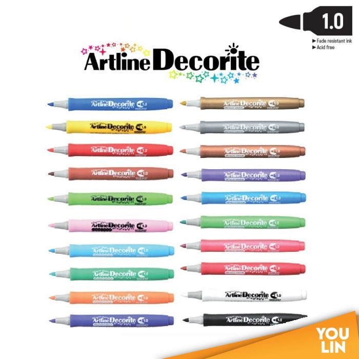 Artline EDFM-1 Decorite Marker Pen 1.0mm - Metallic Pink