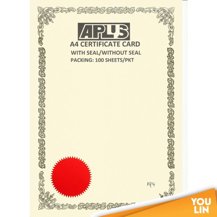 APLUS A4 160gm Certificate Card V/Seal - APS4